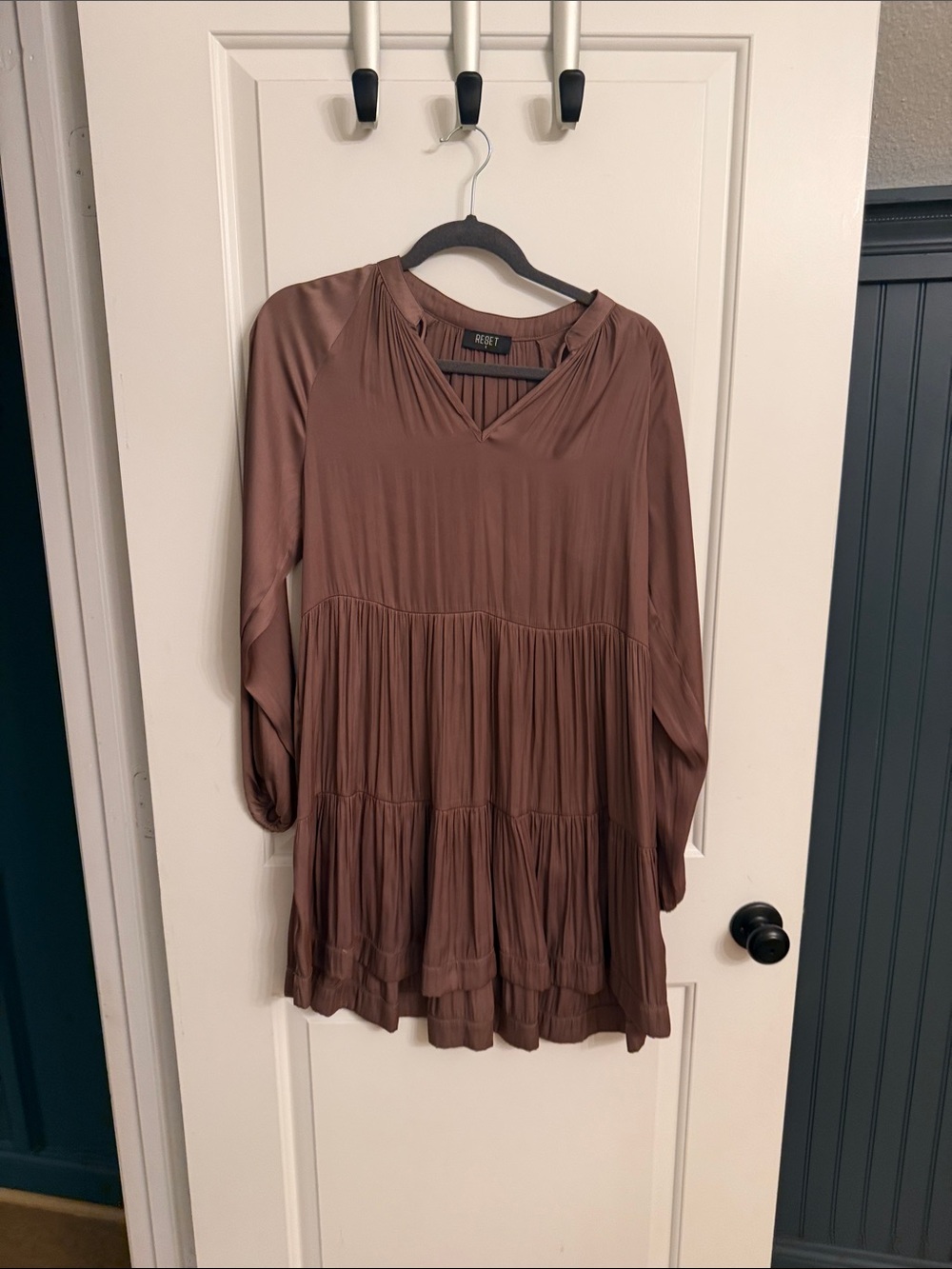 Rails Brown Tiered V-Neck Tunic Top